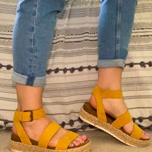 Platform yellow sandals